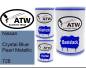 Preview: Nissan, Crystal Blue Pearl Metallic, 728: 500ml Lackdose + 500ml Klarlack + 250ml Härter - Set, von ATW Autoteile West.